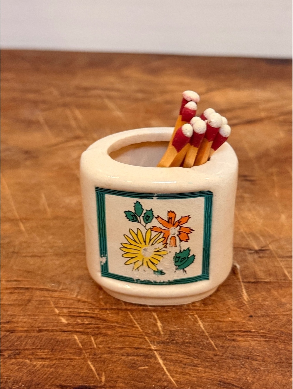 Vintage Ceramic Floral Toothpick Holder